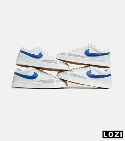 کفش نایک مردانه و زنانه سفید آبی Nike Blazer Low 77