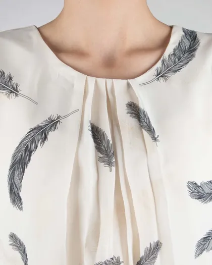 بلوز مجلسی حریر طرح دار زنانه