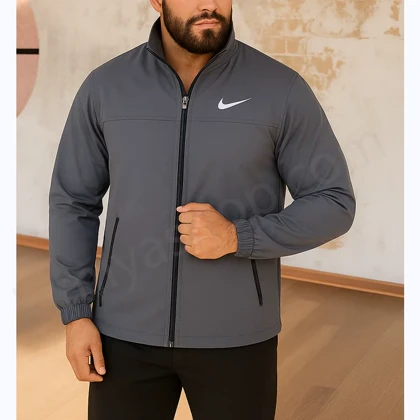 کاپشن مردانه نایکی طوسی ضد آب مدل سانتانا با آستر داخلی