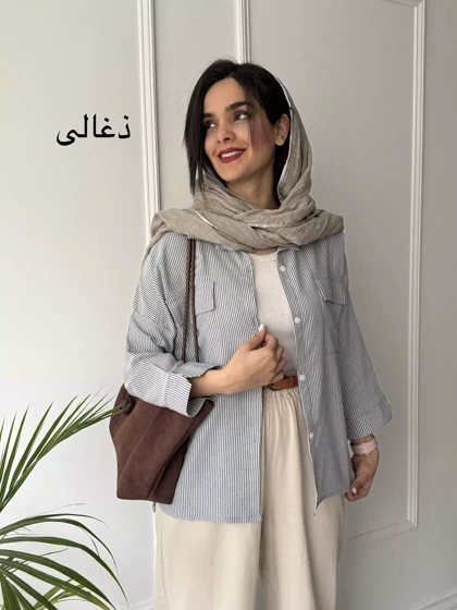 مانتو راه راه رز