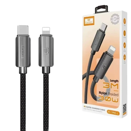 کابل تایپ سی به لایتنینگ ارلدام Earldom مدل EC-194C-L توان 30 وات 3 متر