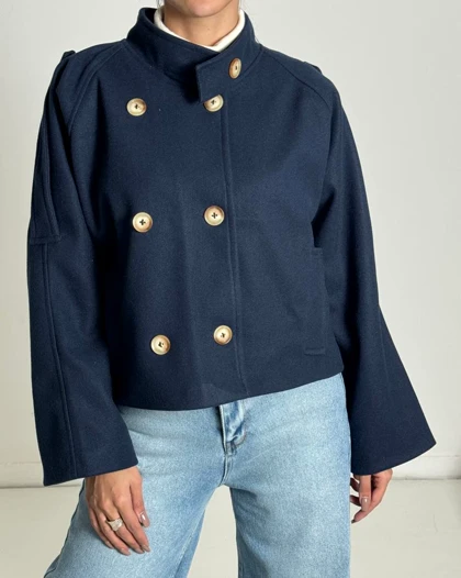 ترنچ کت یقه دکمه کد 100159