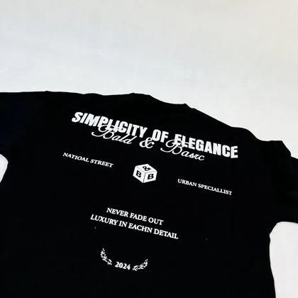 تیشرت دو نخ طرح Elegance رنگ مشکی