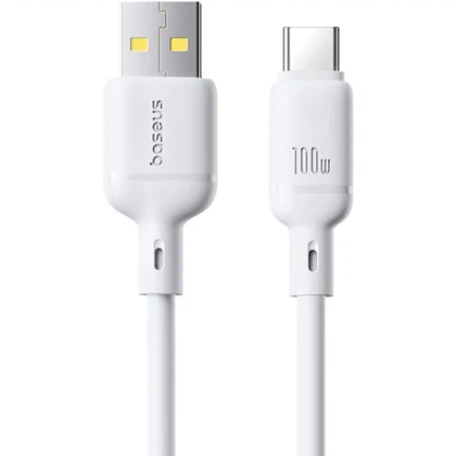 کابل سوپر فست شارژ USB به Type-c دو متری 100 وات بیسوس P10377703113-00 / P10377703213-00 / CB000113