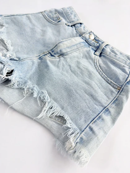 شورتک کوتاه جین پاچه ریش