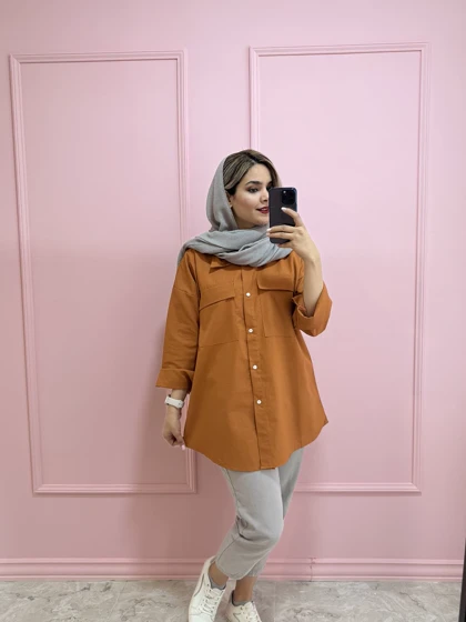 مانتو لینن دو جیب