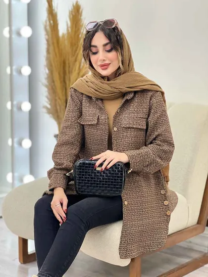 مانتو پائیزه بغل سه دکمه