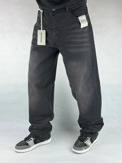 شلوار بگ مردانه ذغالی ساده 155