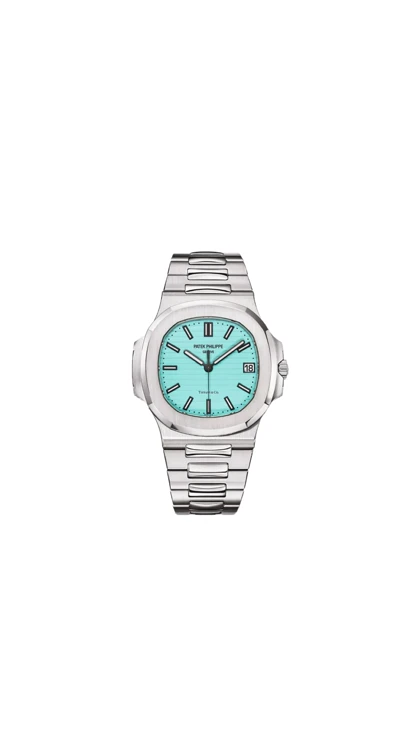 ساعت پتک فیلیپ ناتیلوس مردانه نقره ای صفحه تیفانی Patek Philippe Nautilus