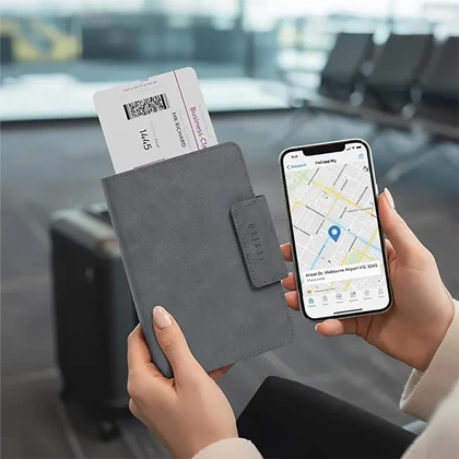 کیف پاسپورت و مدارک لولو مدل LEVELO HARBOR PASSPORT HOLDER WITH FIND MY LOCATION