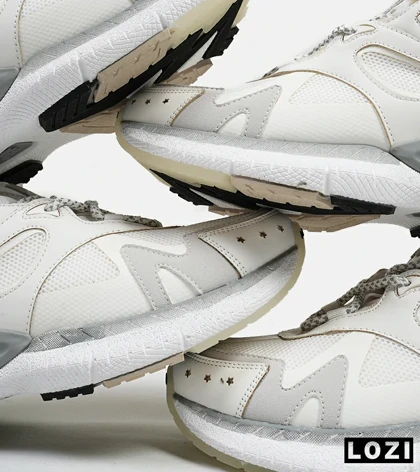 کفش کتانی سفید طوسی AMIRI Bone Runner