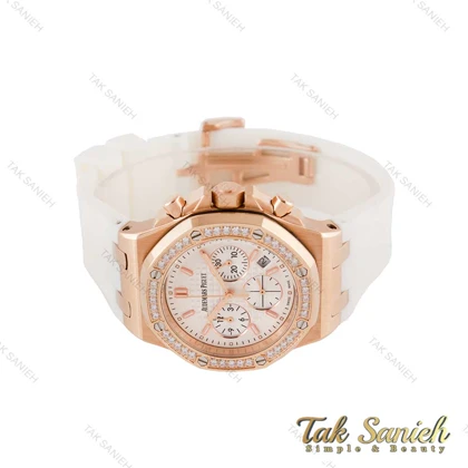 ساعت ای پی زنانه سه موتوره رزگلد دورنگین سفید AP-4543-L