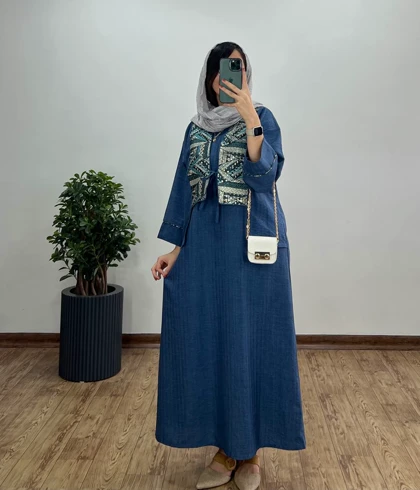 پیراهن مانتویی سوزندوزی آذین