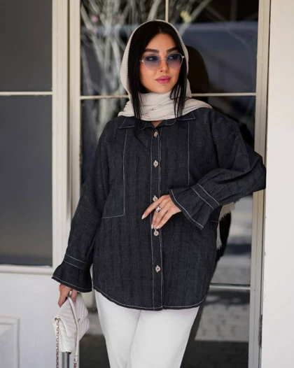 شومیز زنانه مدل کوک‌دوزی کد 21214