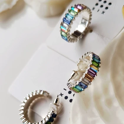 ست گوشواره و انگشتر جواهری