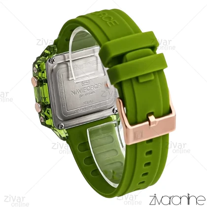 ساعت اورجینال ناوی فورس NaviForce دیجیتالی مربعی سبز 106944