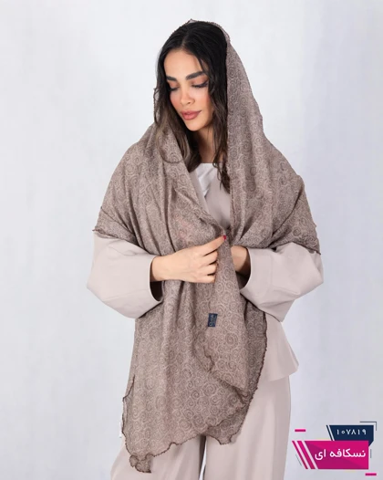 شال حریر پفکی طرح گل