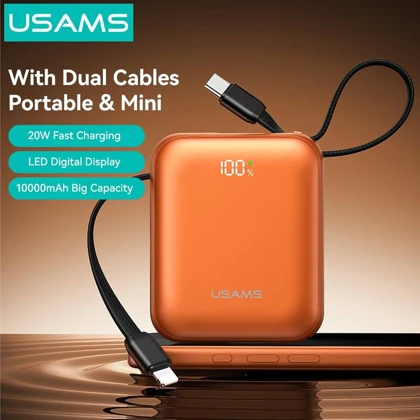 پاور بانک یوسامز USAMS مدل CD258 ظرفیت 10000 میلی آمپر 20 وات