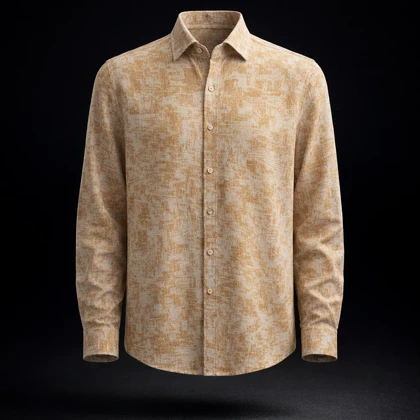 پیراهن آستین بلند چاپی مردانه پارچه فوق‌العاده با کیفیت و خاص