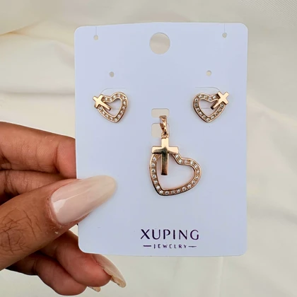 نیم ست صلیب قلبی ژوپینگ بدون زنجیر