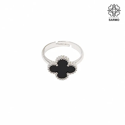 انگشتر استیل ونکلیف مشکی نقره ای کد 509428020
