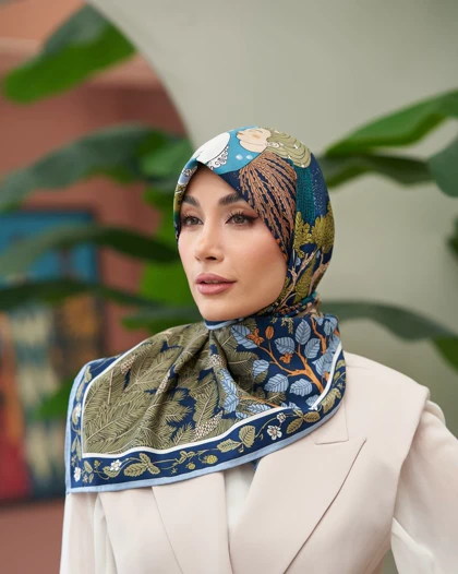 روسری ابریشم توییل تک‌رنگ (قواره 100) 30278