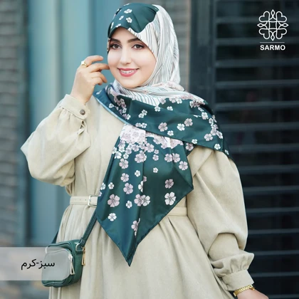 روسری ابریشم توییل شکوفه