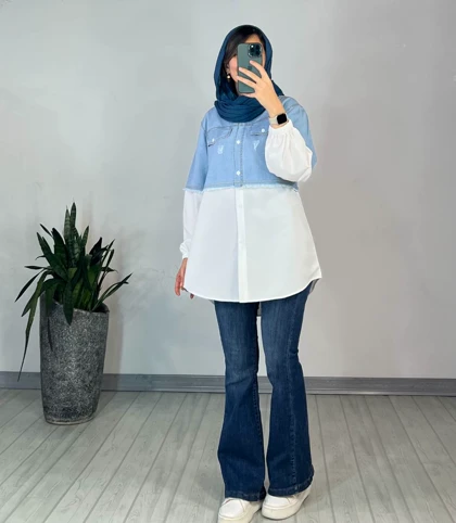 تونیک مانتویی جین پرتو