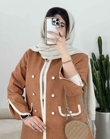 کت نوار دوزی آستین چاک‌دار(5)کد3450