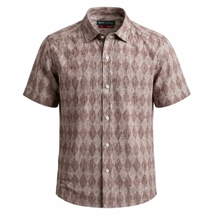 پیراهن آستین کوتاه کتان مردانه طرح لوزی برند Bagutta