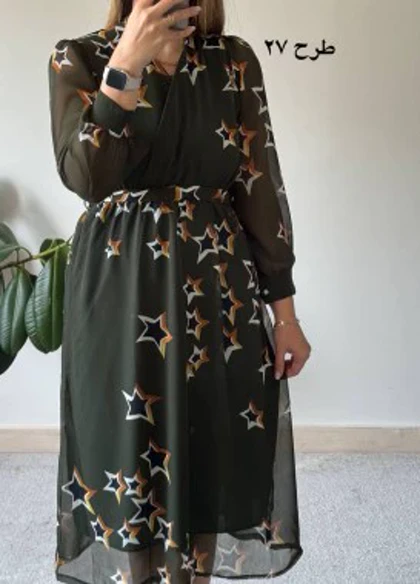 پیراهن حریر سرمه سری 11