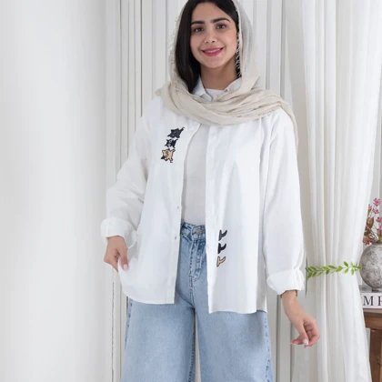 شومیز سفید گلدوزی