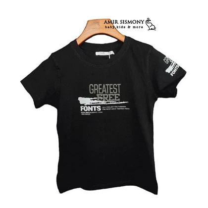تیشرت پسرانه مشکی طرح fonts