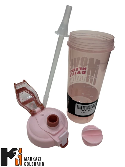 شیکر ورزشی نی دار 800 میلی لیتری کد 8896