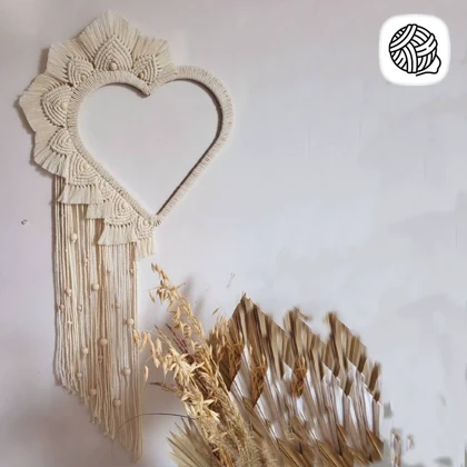 قلب دکواتیو مکرومه بافی