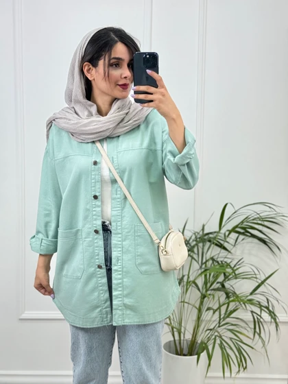 مانتو کتان جیب پایین