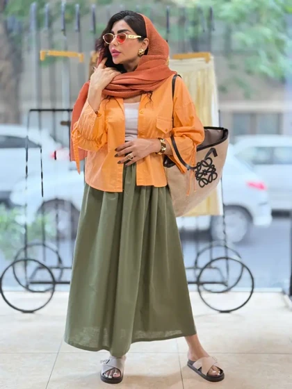 دامن لینن زارا