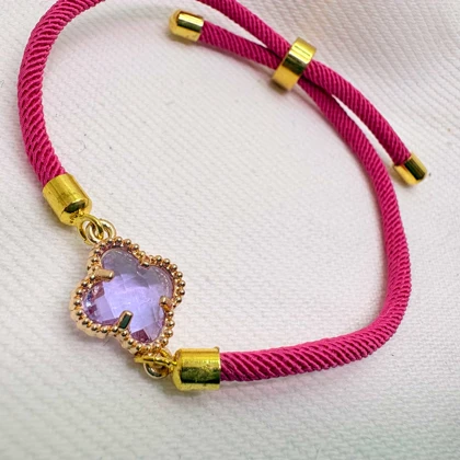 دستبند اسپرت طرح «ونکلیف سرخابی» (بند طنابی) | تم باربی و دخترانه