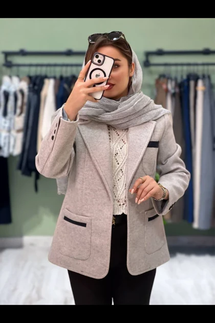 کت فوتر یقه انگلیسی پشت گلدوزی