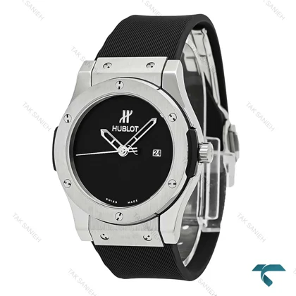 ساعت مچی هابلوت مردانه سیلور مشکی صفحه مهندسی Hublot-7366-G