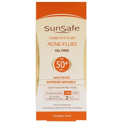 فلوئید ضد آفتاب فاقد چربی سان سیف SPF50 حجم 50 میلی‌لیتر