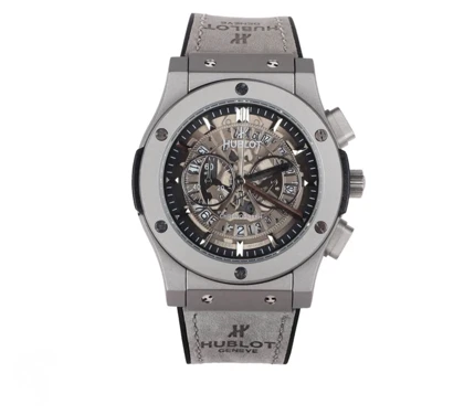 ساعت هابلوت مردانه بند چرم طوسی