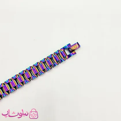دستبند مردانه زنانه استیل طرح رولکس هولوگرامی