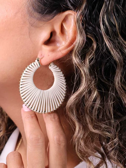 گوشواره چرمی دایره کد E1105