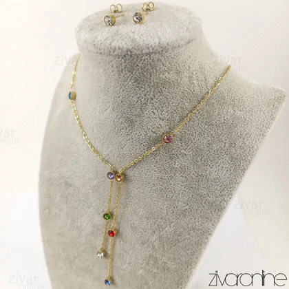 نیم ست نگین‌دار طرح سواروسکی 10110