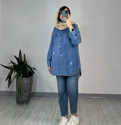 کت جین بلند آذر