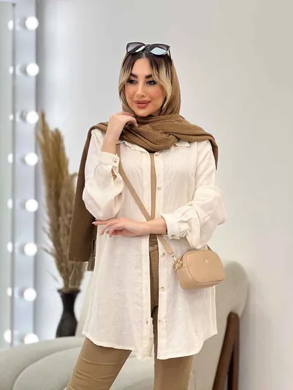 شومیز طرحدار لینن نچرال