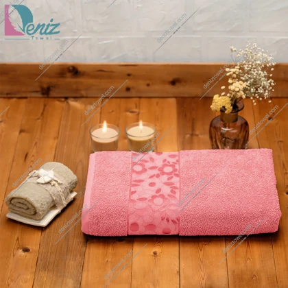 حوله دستی طرح سوپرایز رنگ گلبهی