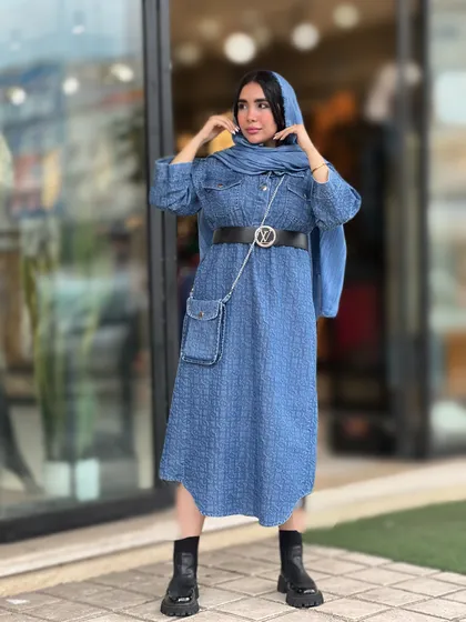جین ماکسی به همراه کیف کد 626