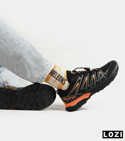 کفش کتانی مشکی طوسی نارنجی سالومون Salomon X ULTRA